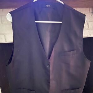 Black Button-Up Vest large